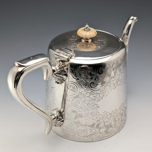1900 British antique silver plate teapot John Henry Potter